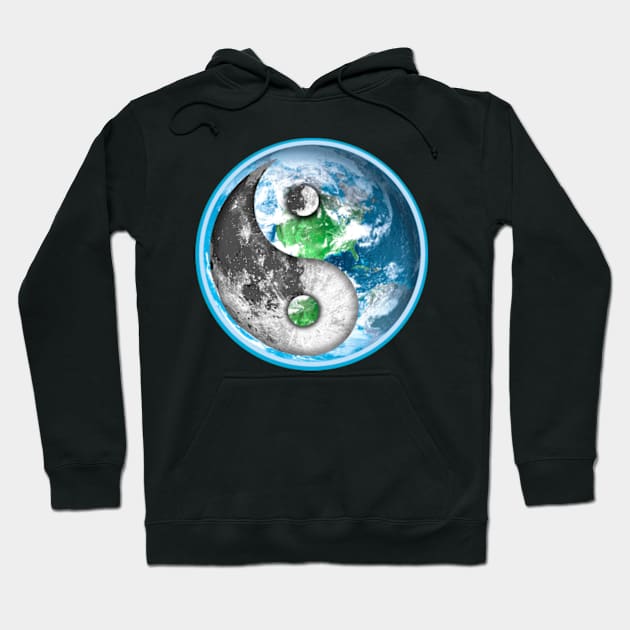 Yin Yang Moon and Earth Hoodie by Artizan